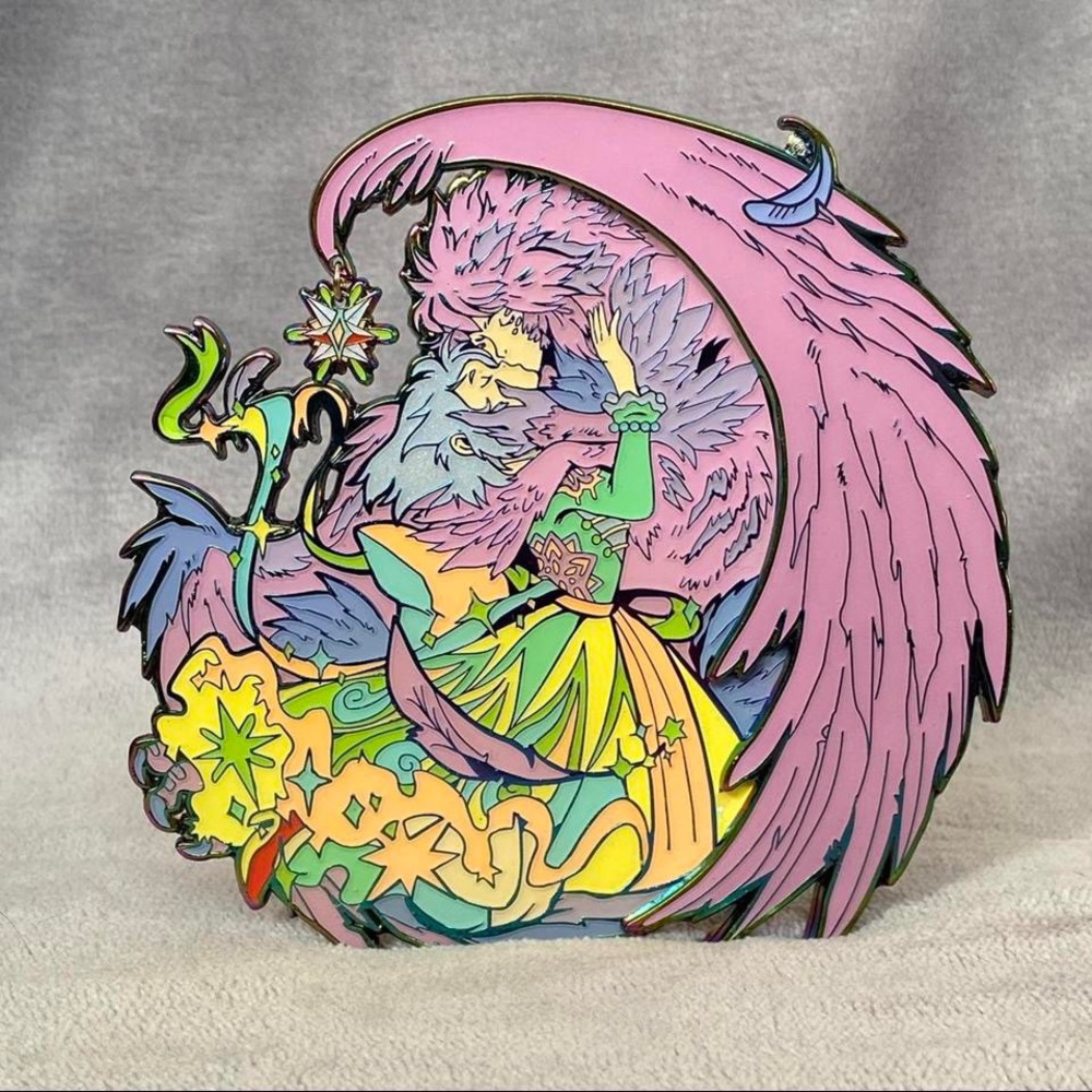 Howls Moving Castle Pastel Fantasy Enamel Pin - Pink, Yellow, Green